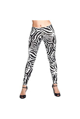 Zebra Print Plus Size Zebra Print Leggings For Women 16-18 - Dropwear